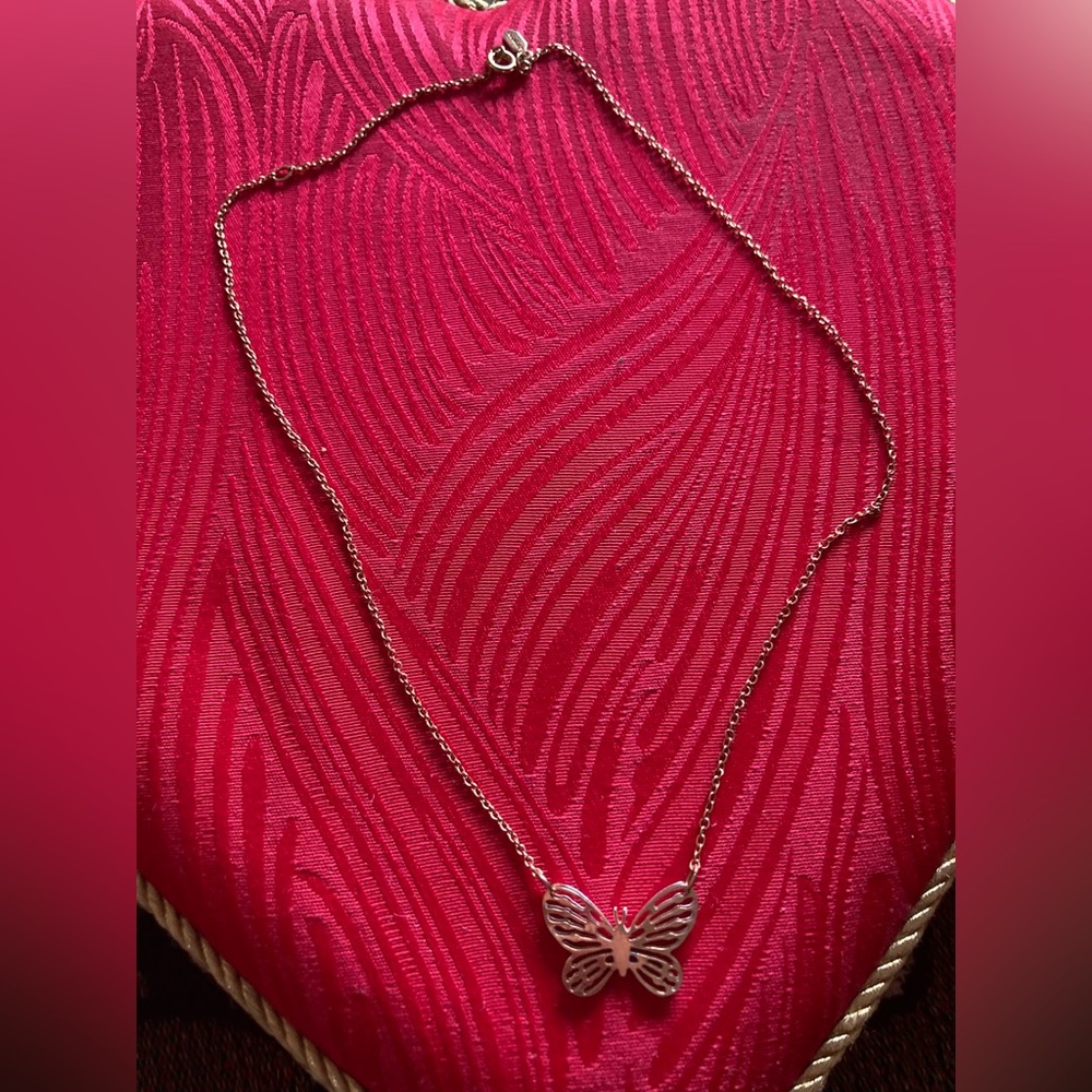 Sarah Coventry two-toned butterfly necklace